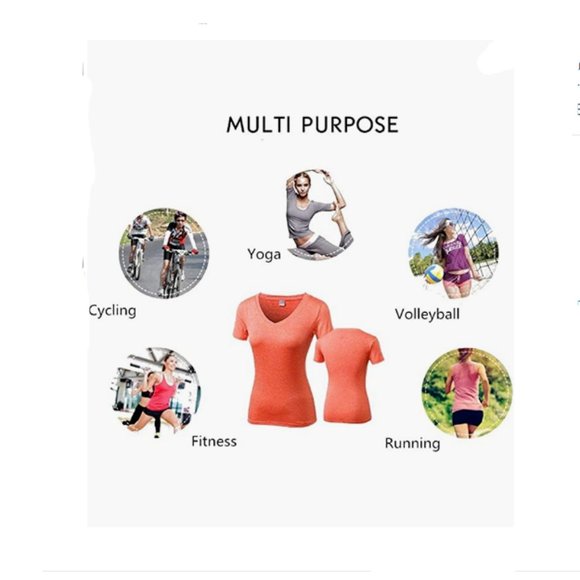 Women's Athletic Running Shirt Short Sleeve Dry Quick Yoga T-Shirt MED - Picture 10 of 10